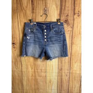 GAP High Risk Distressed Jean Shorts Button Fly Size 4/27
